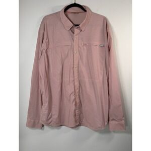 Simms Mens XL Orange Blue Check brrr° Cooling Performance Fishing Shirt